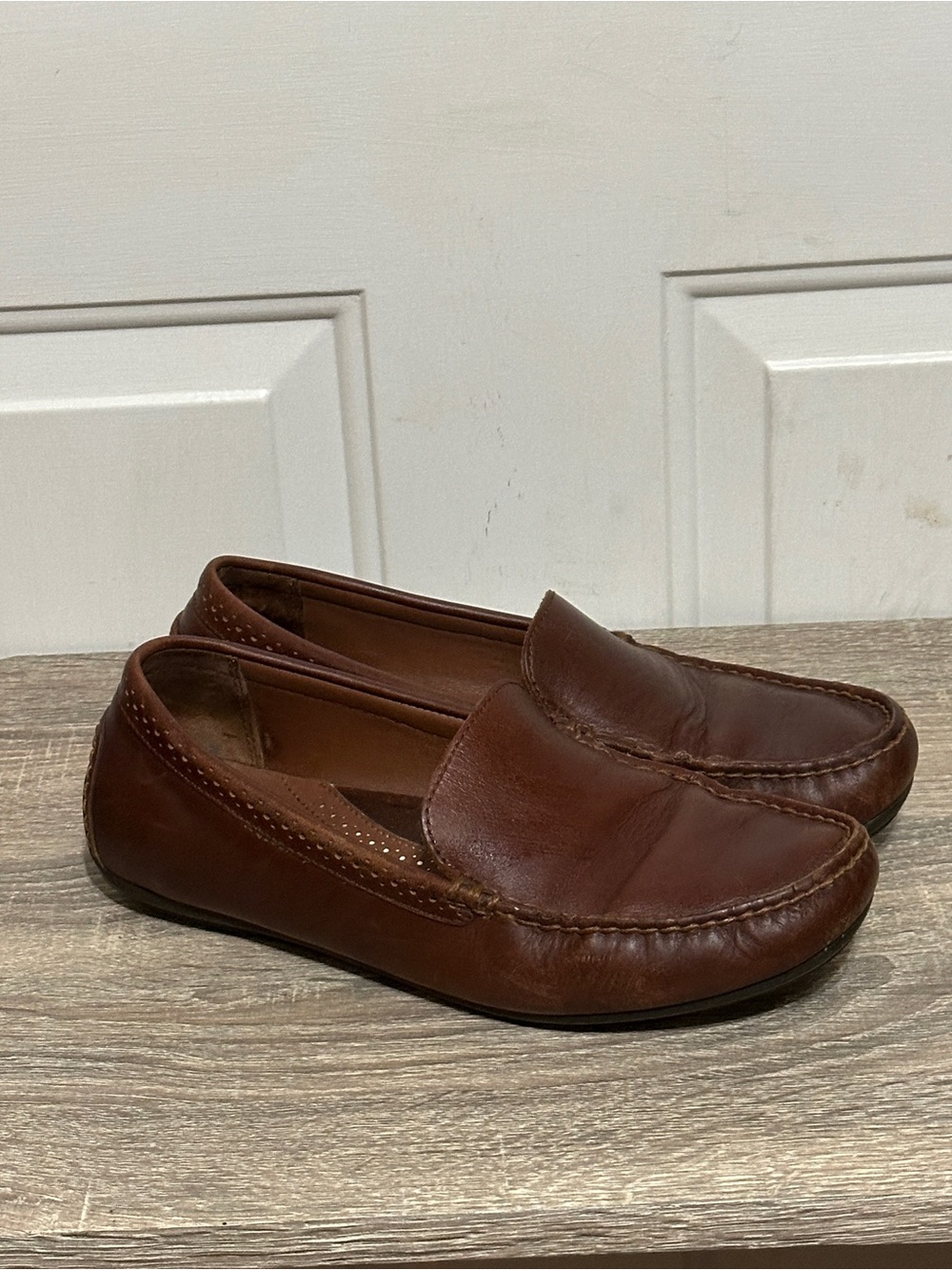 Polo Ralph Lauren Redden Driver Loafer Shoes Leather Deep Saddle Tan Sz 9 D